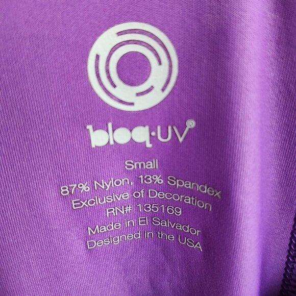 Bloq UV UPF 50+ Womens Long Sleeve Purple Athletic Dress Size Small  w/ Pockets - Picture 7 of 9